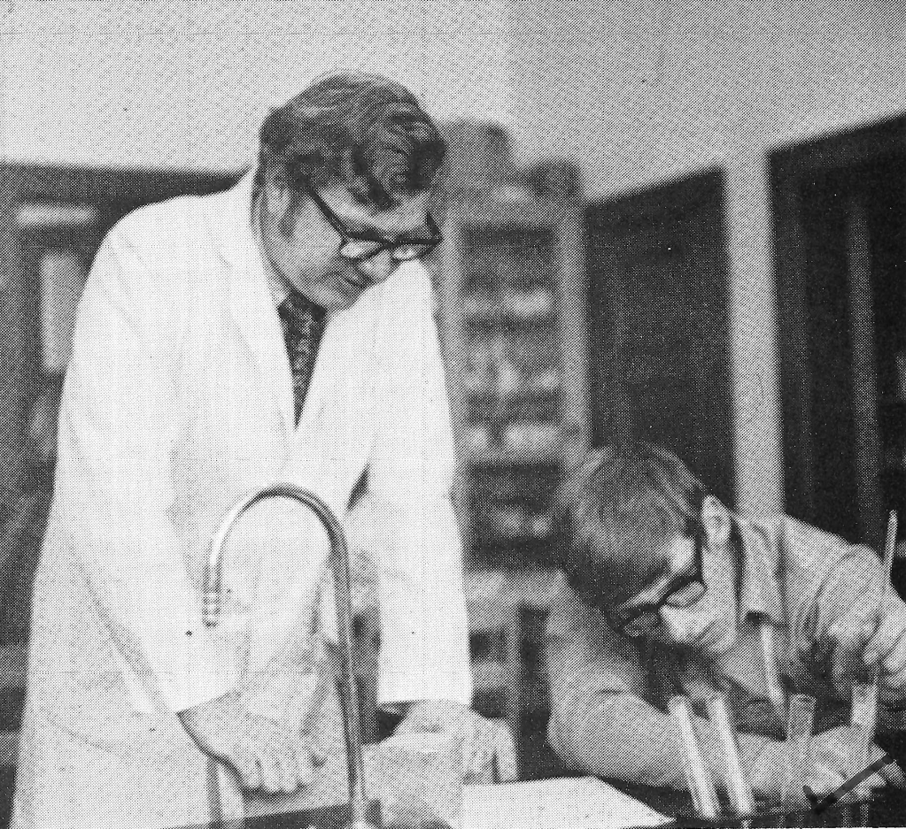 Biology teacher Mr. Bryan Dinkins in the lab