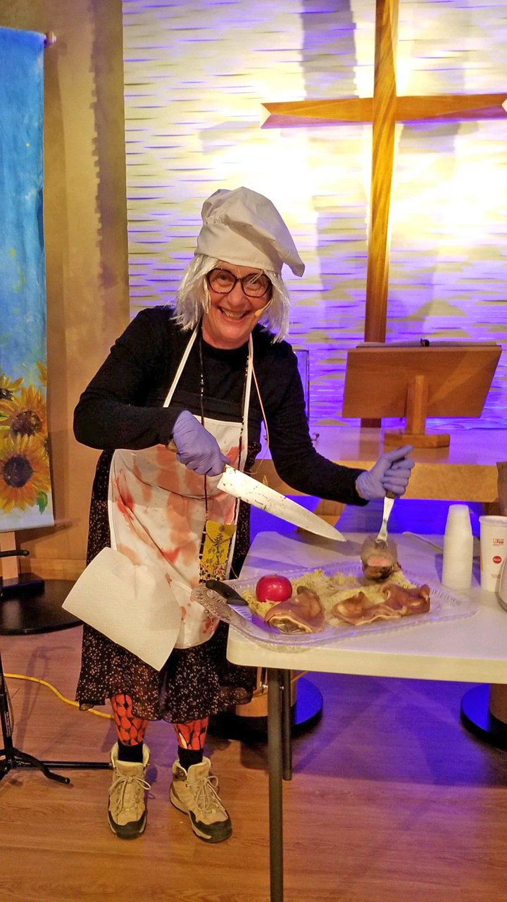 woman in halloween costume.